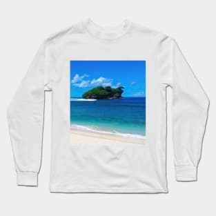 Watu Karung lagoon sand beach with rock islands Long Sleeve T-Shirt